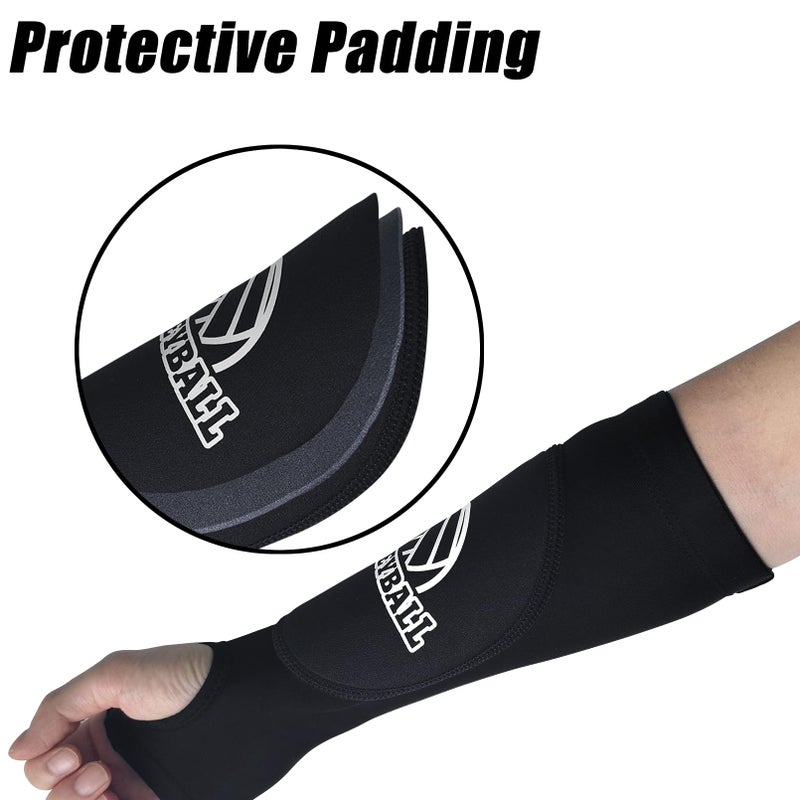 Luwint Kid Volleyball Arm Sleeves - Long Passing Forearm Sleeves for Teen Youth with Protection Pad and Thumbhole, 1 Pair (S) - Image 3